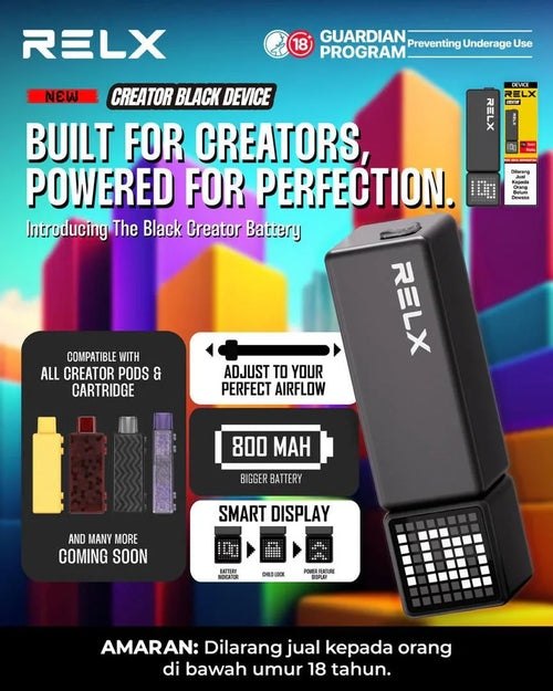 RELX Creator 22K Singapore Rechargeable 22,000 Puff Vape Device VAPESGSG RELX Creator 22K Singapore Rechargeable 22,000 Puff Vape Device VAPESGSG