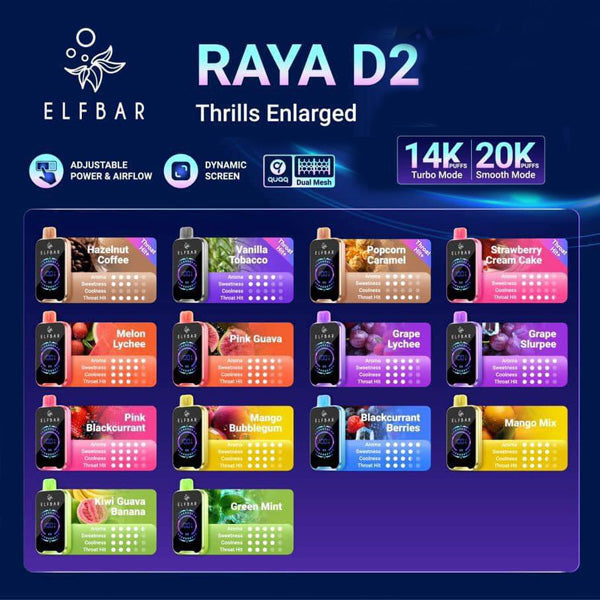 Elf Bar Raya D2 20K – Type-C Rechargeable | 20,000 Puffs